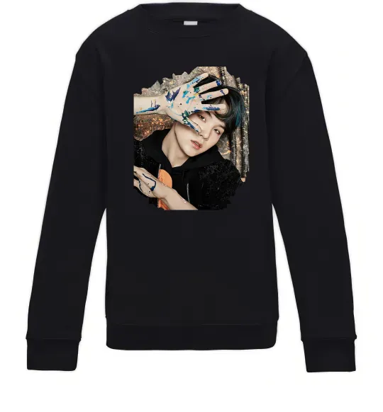 Детский Свитшот Suga BTS paint Черный фото