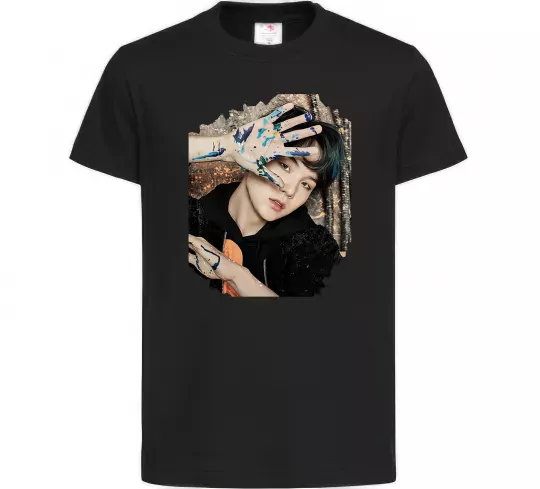 Дитяча футболка Suga BTS paint Чорний фото