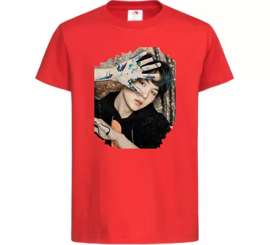 Дитяча футболка Suga BTS paint Червоний фото