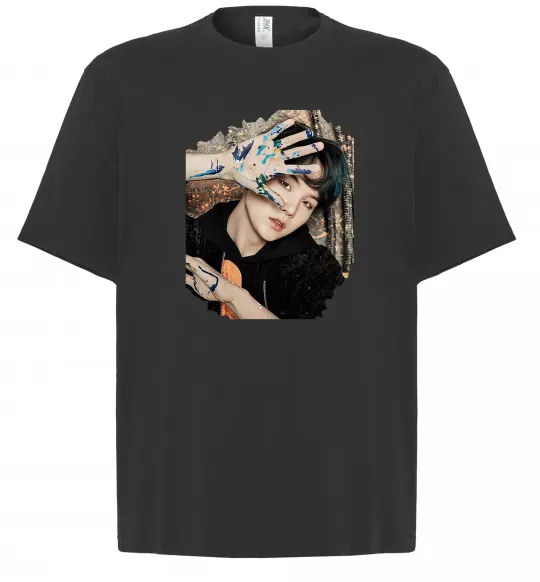 Футболка Оверсайз Suga BTS paint Черный фото
