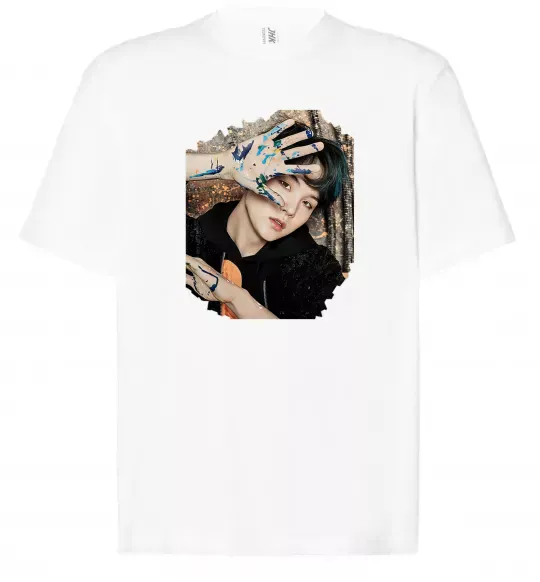 Футболка Оверсайз Suga BTS paint Белый фото