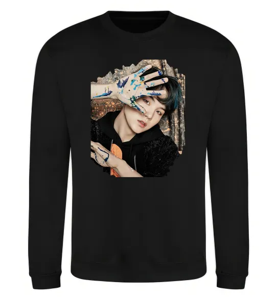 Свитшот Suga BTS paint Черный фото