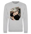Свитшот Suga BTS paint Серый меланж фото
