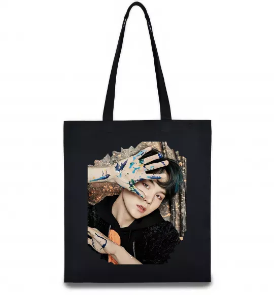 Эко-сумка Suga BTS paint Черный фото