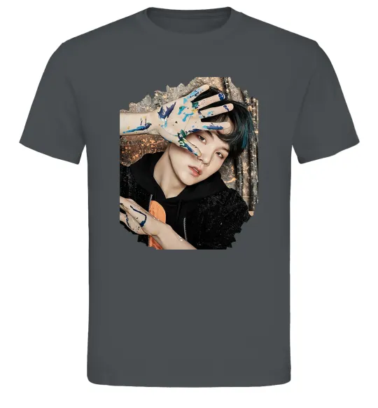 Мужская футболка Suga BTS paint Графит фото