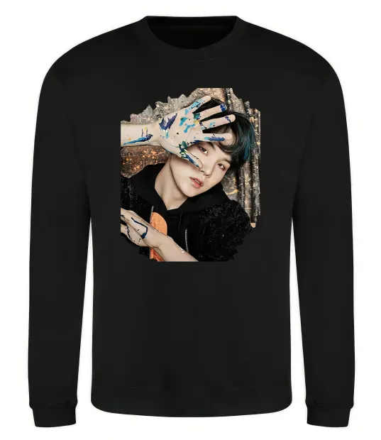 Світшот Suga BTS paint Чорний фото