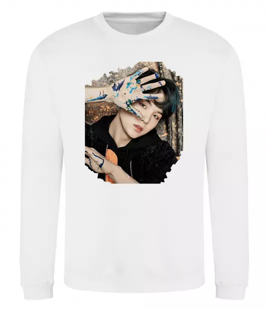 Світшот Suga BTS paint Білий фото
