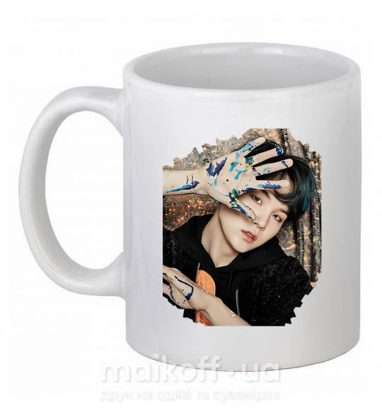 Чашка керамічна Suga BTS paint Білий фото