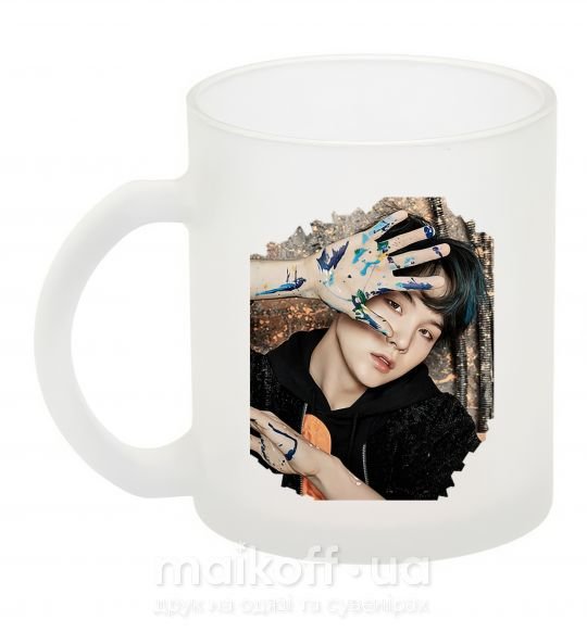Чашка скляна Suga BTS paint Фроузен фото