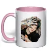 Чашка с цветной ручкой Suga BTS paint Нежно розовый фото