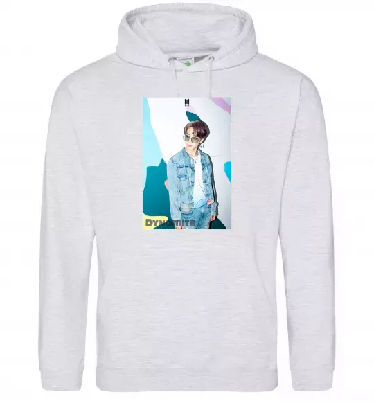Женская толстовка (худи) BTS Dynamite Chimin Серый меланж фото
