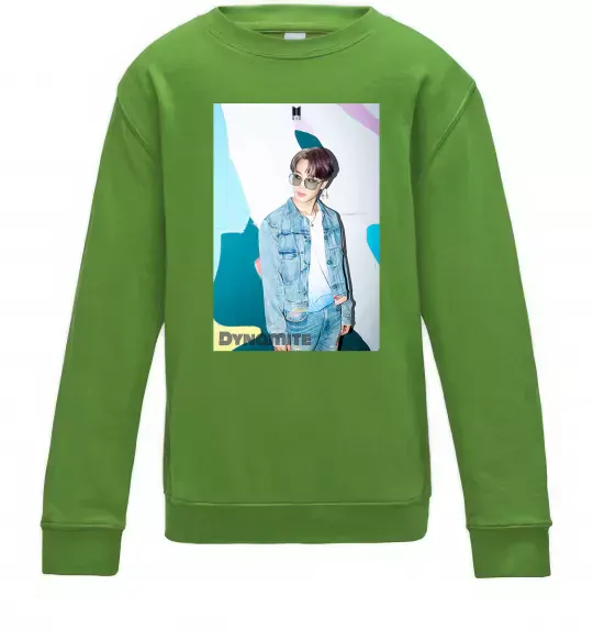 Детский Свитшот BTS Dynamite Chimin Лаймовый фото
