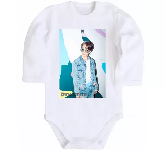 Детский боди BTS Dynamite Chimin Белый фото