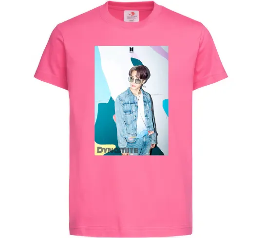 Детская футболка BTS Dynamite Chimin Ярко-розовый фото