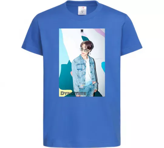 Детская футболка BTS Dynamite Chimin Ярко-синий фото