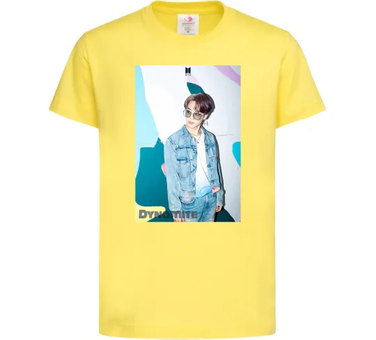 Детская футболка BTS Dynamite Chimin Лимонный фото