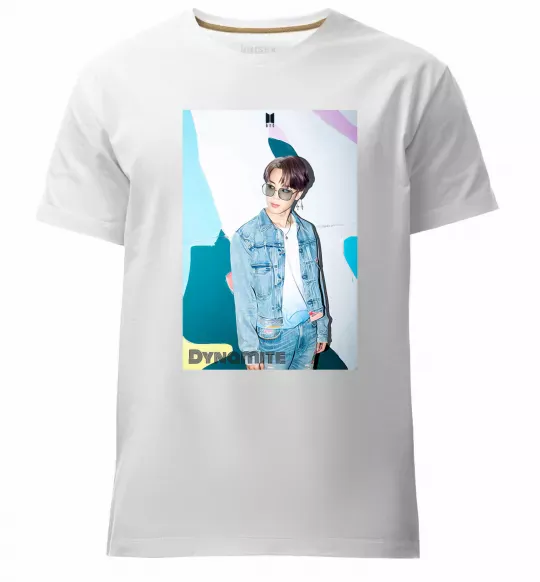 Мужская премиум футболка BTS Dynamite Chimin Белый фото