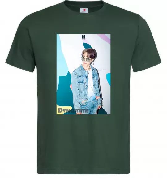 Мужская футболка BTS Dynamite Chimin Темно-зеленый фото