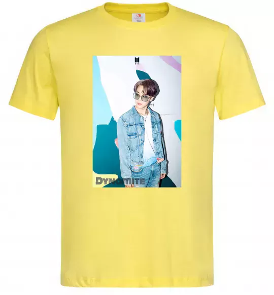 Мужская футболка BTS Dynamite Chimin Лимонный фото