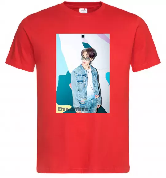Мужская футболка BTS Dynamite Chimin Красный фото
