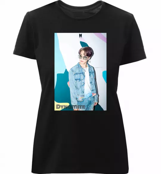 Женская премиум футболка BTS Dynamite Chimin Черный фото