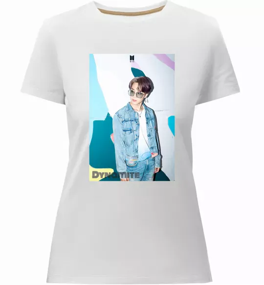 Женская премиум футболка BTS Dynamite Chimin Белый фото
