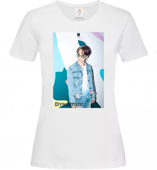 Жіноча футболка BTS Dynamite Chimin Білий фото