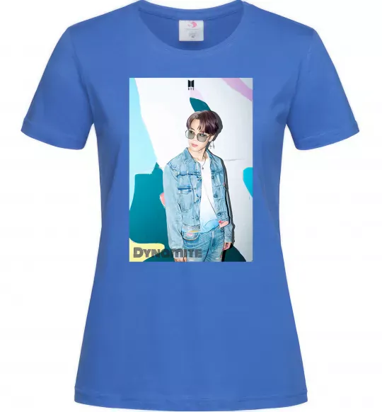 Жіноча футболка BTS Dynamite Chimin Яскраво-синій фото