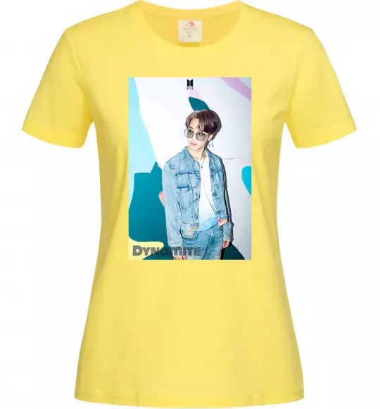 Жіноча футболка BTS Dynamite Chimin Лимонний фото