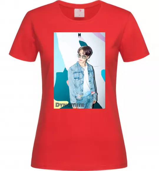 Жіноча футболка BTS Dynamite Chimin Червоний фото