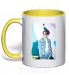 Чашка з кольоровою ручкою BTS Dynamite Chimin Сонячно жовтий фото