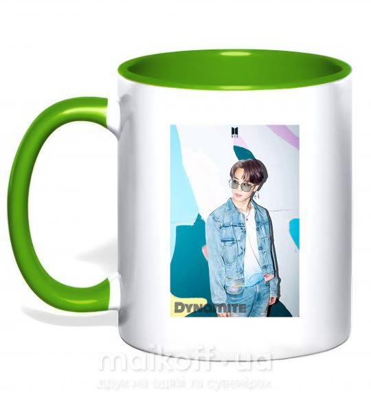 Чашка с цветной ручкой BTS Dynamite Chimin Зеленый фото