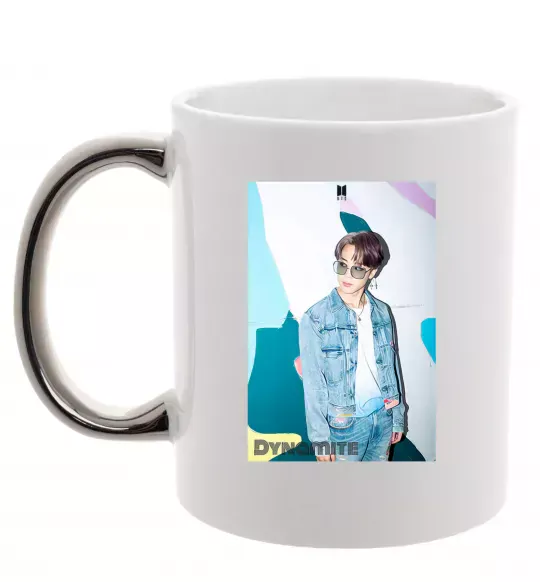 Чашка с цветной ручкой BTS Dynamite Chimin Серебро фото