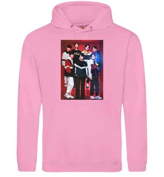 Мужская толстовка (худи) BTS for FILA Розовый фото