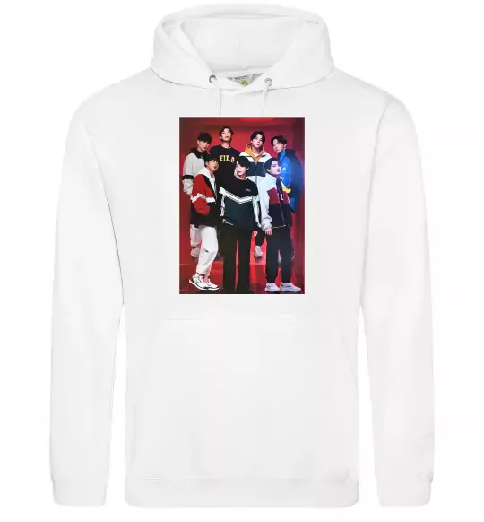 Мужская толстовка (худи) BTS for FILA Белый фото