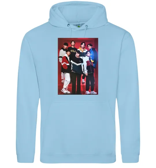 Жіноча толстовка (худі) BTS for FILA Блакитний фото
