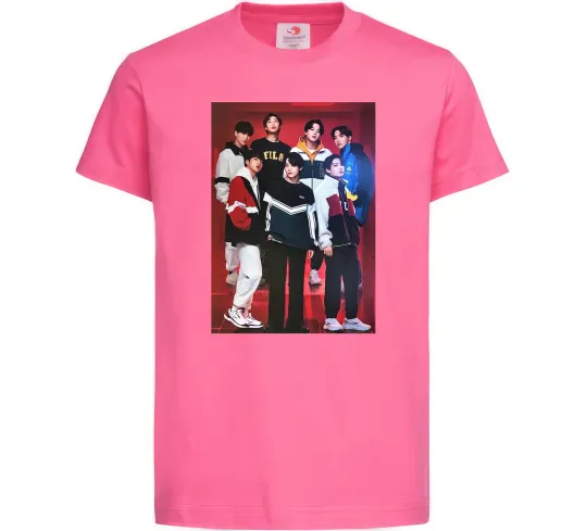 Детская футболка BTS for FILA Ярко-розовый фото