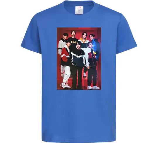 Детская футболка BTS for FILA Ярко-синий фото