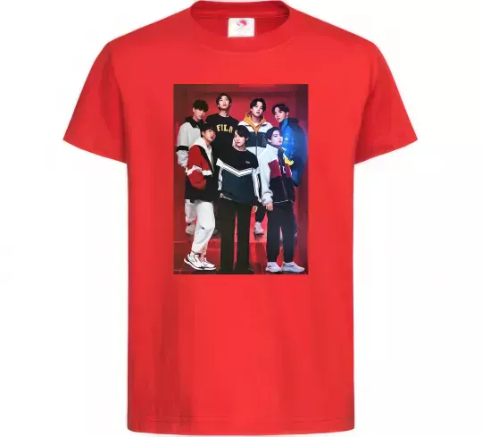 Детская футболка BTS for FILA Красный фото