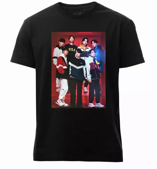 Мужская премиум футболка BTS for FILA Черный фото