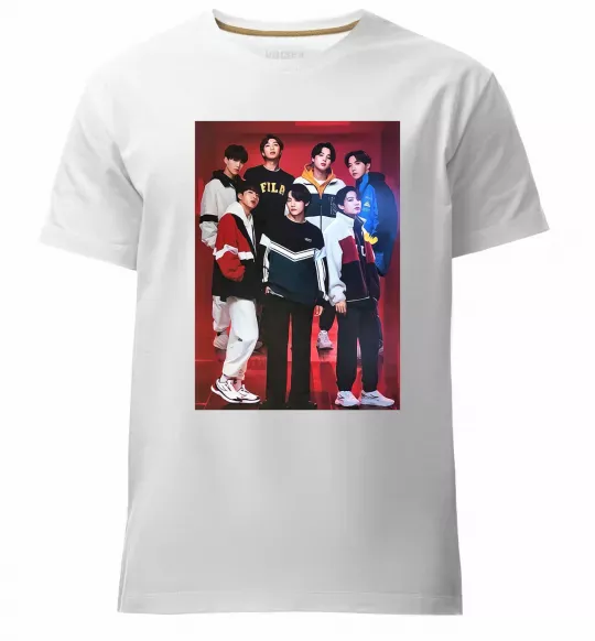 Мужская премиум футболка BTS for FILA Белый фото