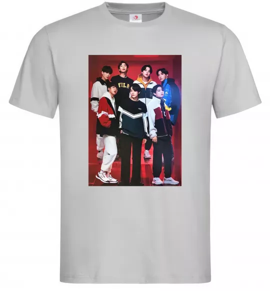 Чоловіча футболка BTS for FILA Сірий фото