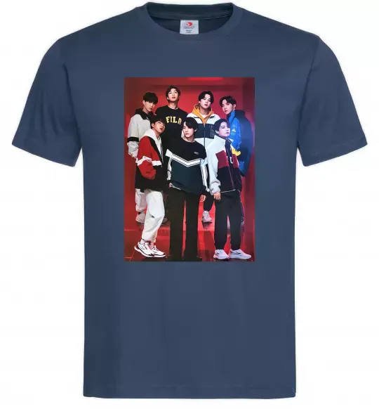 Чоловіча футболка BTS for FILA Темно-синій фото