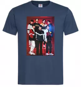 Мужская футболка BTS for FILA Темно-синий фото