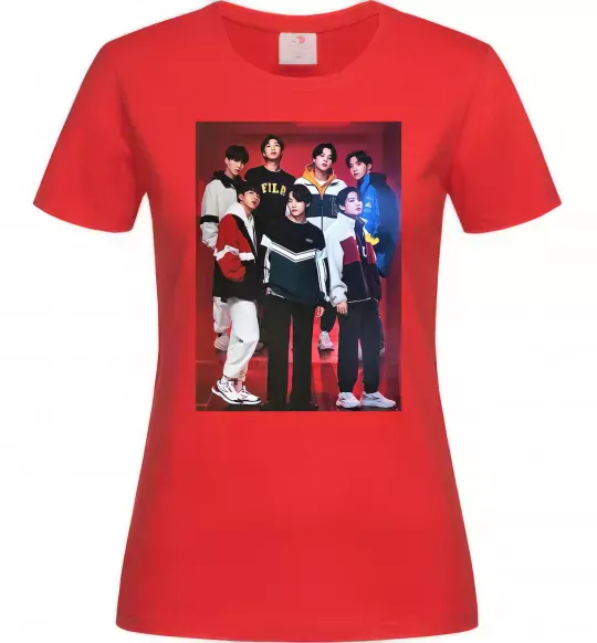 Женская футболка BTS for FILA Красный фото