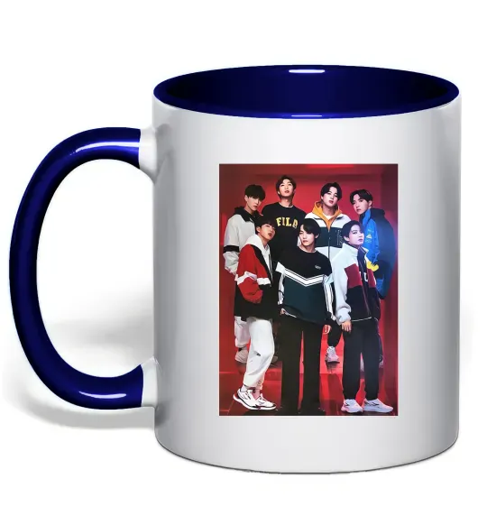 Чашка з кольоровою ручкою BTS for FILA Глибокий темно-синій фото