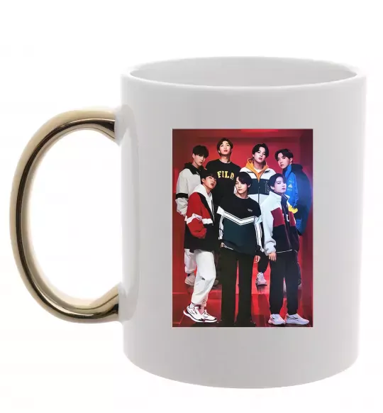 Чашка з кольоровою ручкою BTS for FILA Золото фото