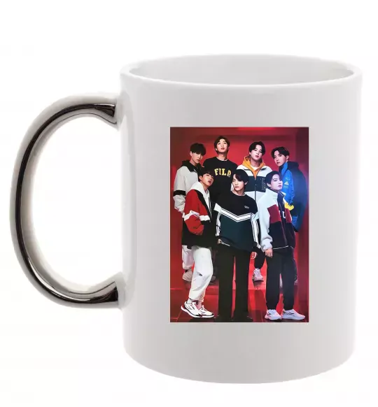 Чашка з кольоровою ручкою BTS for FILA Срібло фото