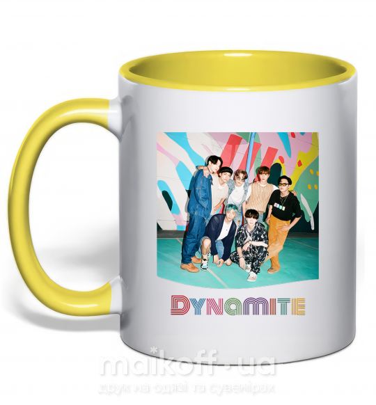 Чашка з кольоровою ручкою Dynamite k pop Сонячно жовтий фото