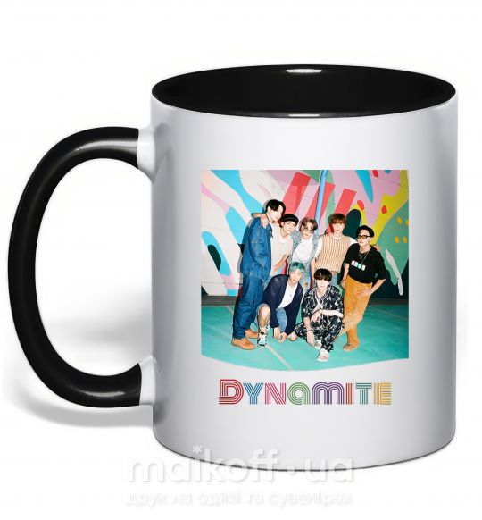 Чашка з кольоровою ручкою Dynamite k pop Чорний фото